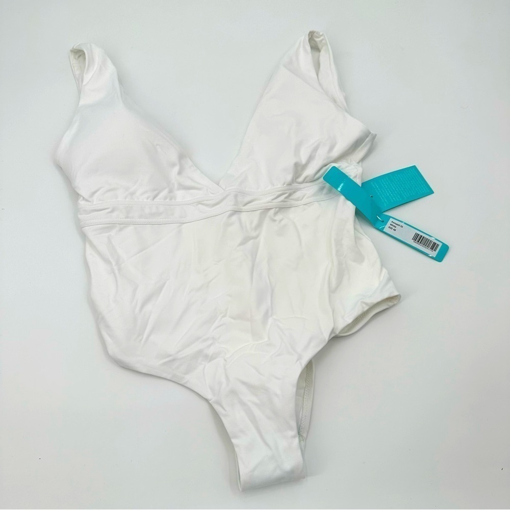 Melissa Odabash White Pompeii One Piece Swimsuit Swim Size 12 NEW